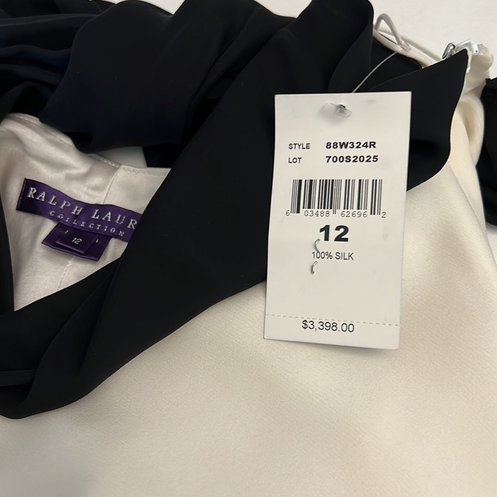 Ralph Lauren Gowns 12 Black/White (Purple Label - Runway) - Picture 7 of 9